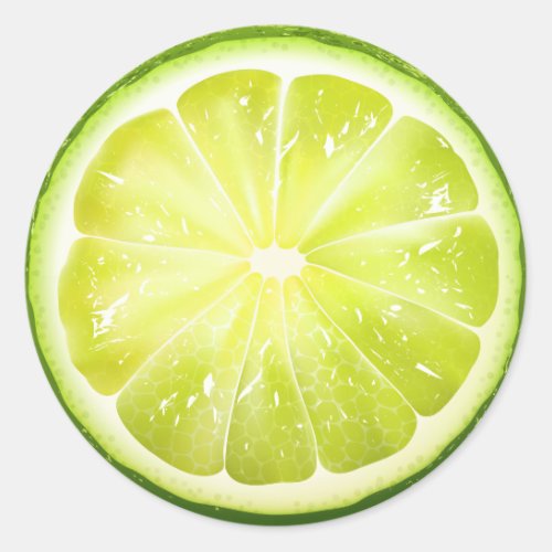 Fresh Lime Slice S01 Classic Round Sticker