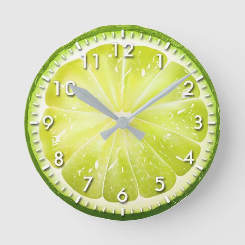 Fresh Lime Slice S01 Round Clock