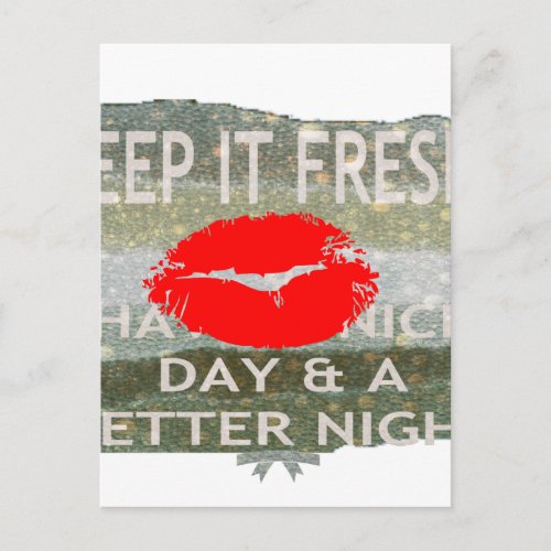 Fresh Lips Uplifting Vibes Keep It Fresh  Nice Announcement Postcard