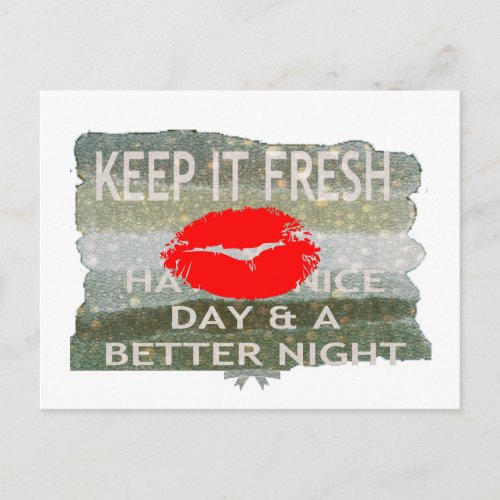 Fresh Lips Uplifting Vibes Keep It Fresh  Nice Announcement Postcard