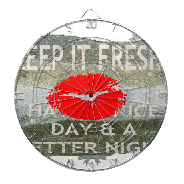 Fresh Lips, Uplifting Vibes: 'Keep It Fresh & Nice Dartboard With Darts (Front)