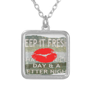 Fresh Lips, Uplifting Vibes: 'Keep It Fresh & Nice Silver Plated Necklace