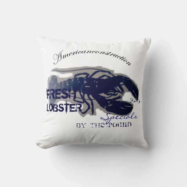 Fresh Lobster Throw Pillow (Front)
