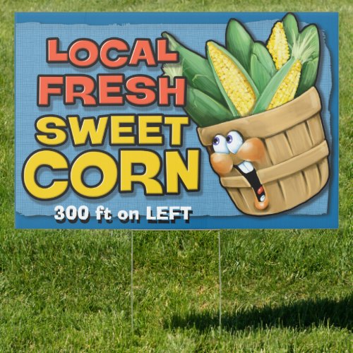 Fresh Local Corn Farmers Market Road Sign Custom