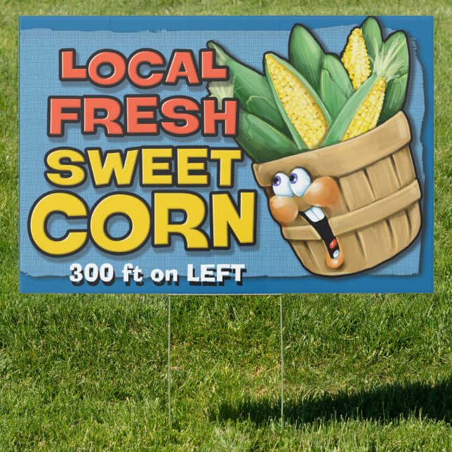 Fresh Local Corn Farmer's Market Road Sign Custom! (Insitu)
