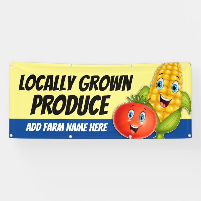 Fresh Local Produce Vegetable Stand Banner (Horizontal)