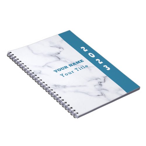 Fresh Look Name Customize White Marble Notebook