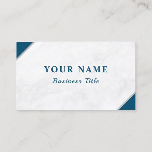 Fresh Look Name Customize White Marble QR Code Business Card