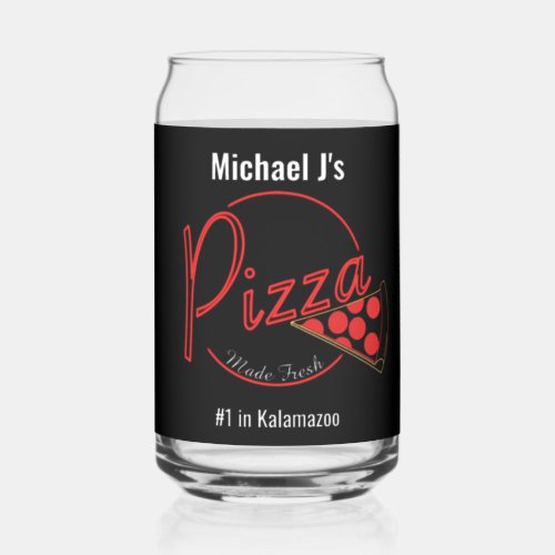 Fresh Made Pizza Pizzeria Can Beer Glass
