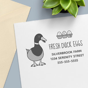 Fresh Mallard Duck Eggs Farm Address Large Self-inking Stamp