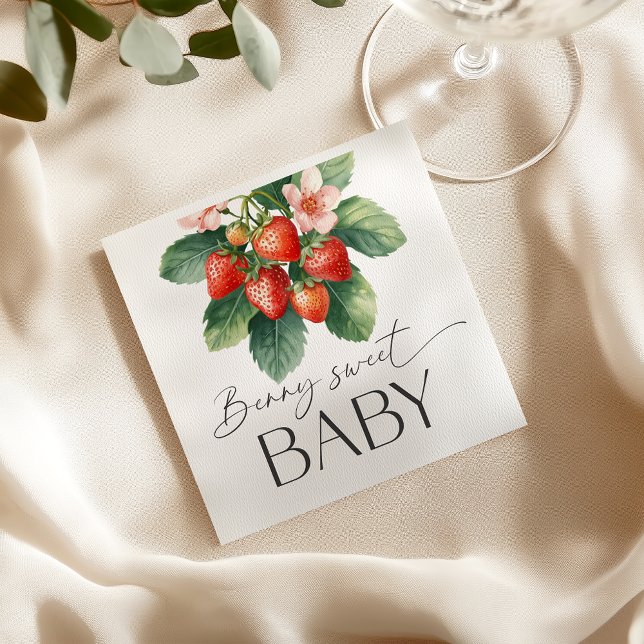 Fresh Market Strawberry Berry Sweet Baby Shower Napkins (Creator Uploaded)