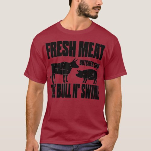 Fresh Meat Butcher Shop LGBT Gay Bear Pride T_Shirt