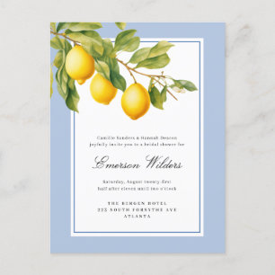 Fresh Mediterranean Lemon Bridal Shower Postcard