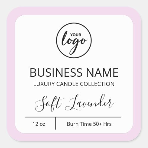 Fresh Modern Logo Lavender Candle Labels