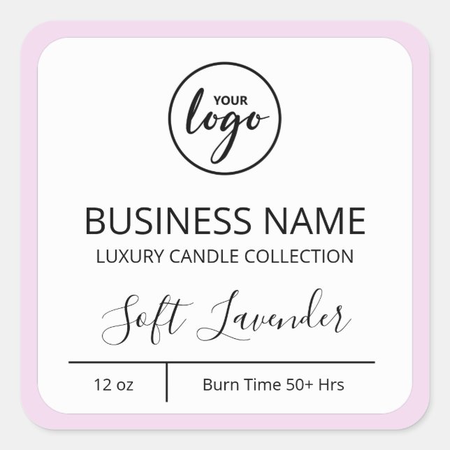 Fresh Modern Logo Lavender Candle Labels (Front)