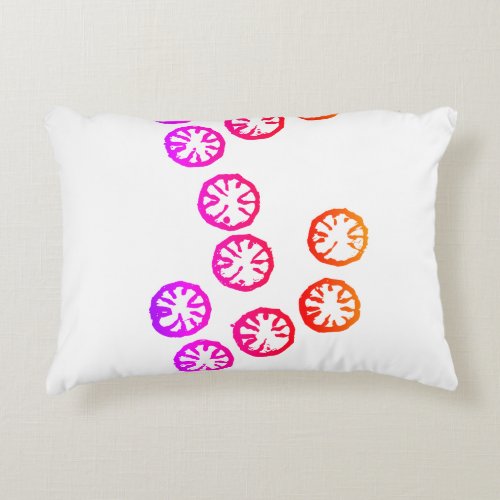 Fresh Modern Purple and Orange Print Accent Pillow