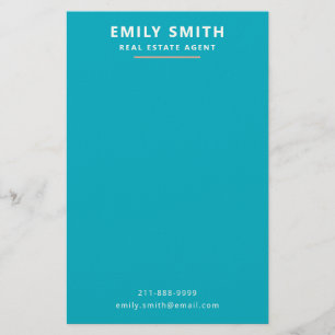 Fresh & Modern Real Estate Agent Realtor Stationery