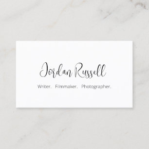 Fresh Modern Script Black and White  Business Card