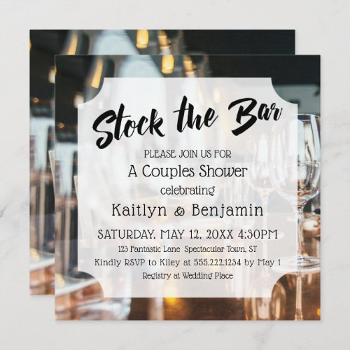 Fresh  Modern Stock the Bar Couples Shower Invitation