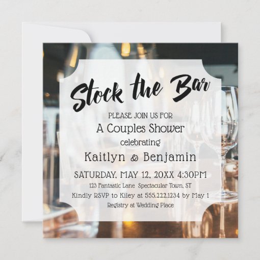 Fresh & Modern Stock the Bar Couples Shower Invitation | Zazzle