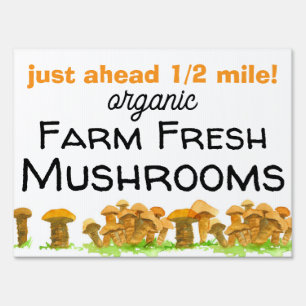 Fresh Mushrooms Farm Stand Roadside  Sign