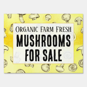 Fresh Mushrooms Organic Farm Roadside  Sign