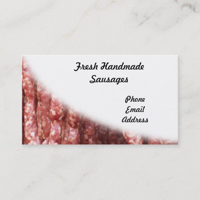 Fresh Natural Sausages Business Card (Front)