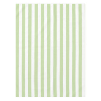 Fresh Nautical Pastel Green Stripes Spring Summer Tablecloth