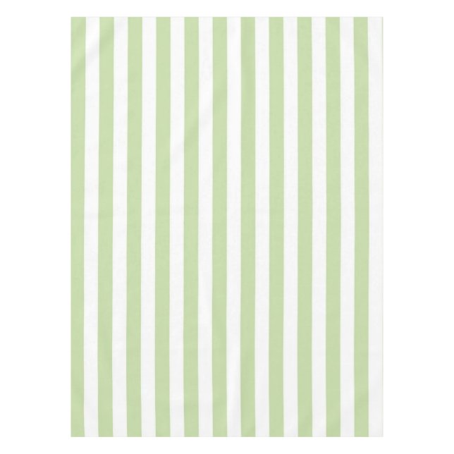 Fresh Nautical Pastel Green Stripes Spring Summer Tablecloth (Front)