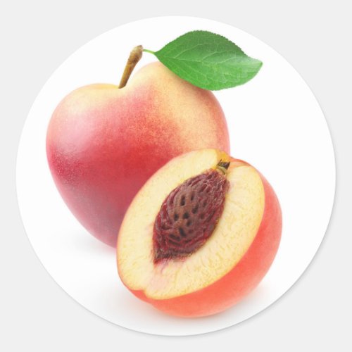 Fresh nectarine peaches classic round sticker