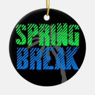 Fresh Neon Spring Break Ceramic Ornament