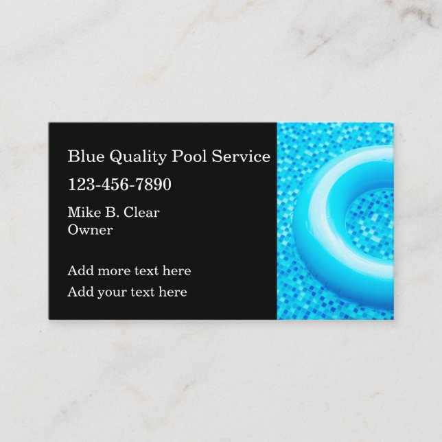 Fresh New Swimming Pool Business Cards (Front)
