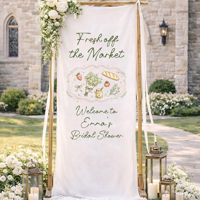 Fresh Off Market Bridal Shower Banner, Rustic Gard Banner (Creator Uploaded)