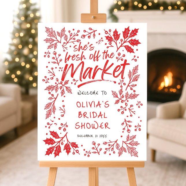 Fresh off Market Christmas Welcome Bridal Shower Foam Board (Creator Uploaded)