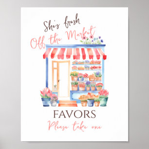 Fresh Off Market Floral Bridal Shower Favor Poster