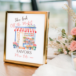 Fresh Off Market Floral Bridal Shower Favor Poster