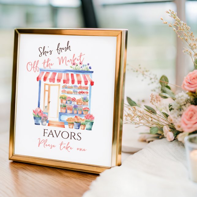 Fresh Off Market Floral Bridal Shower Favor Poster (Creator Uploaded)