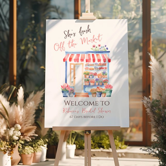 Fresh Off Market Floral Bridal Shower Welcome Sign (Creator Uploaded)
