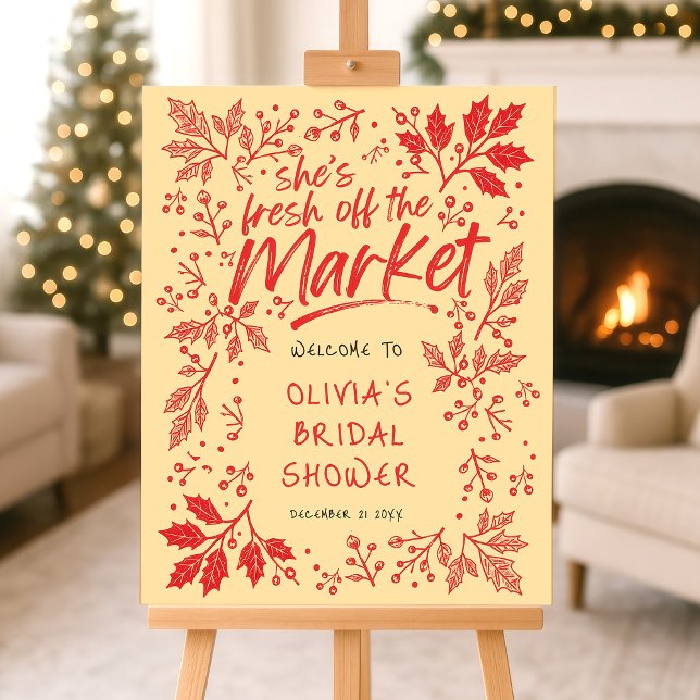 Fresh off Market Welcome Christmas Bridal Shower Foam Board (Creator Uploaded)