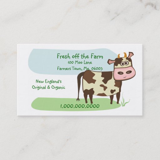 Customizable Fresh off the Farm Business Card