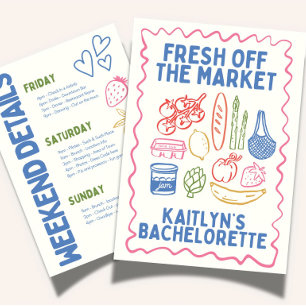 Fresh Off the Market Bachelorette Itinerary Templa Invitation
