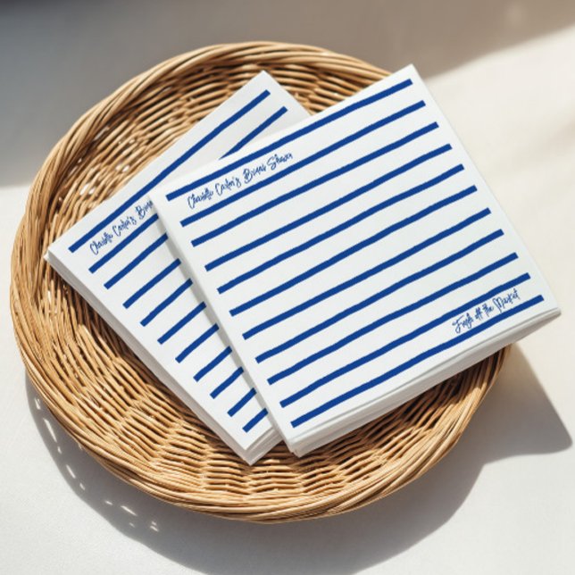 Fresh Off The Market Blue Stripes Bridal Shower Napkins (Fresh Off The Market Blue Stripes Bridal Shower Napkins)