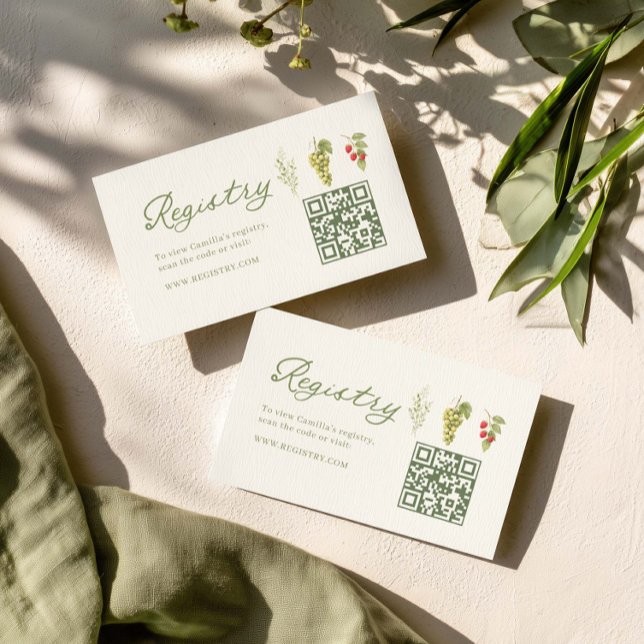 Fresh Off The Market Bridal Registry QR Card (Creator Uploaded)
