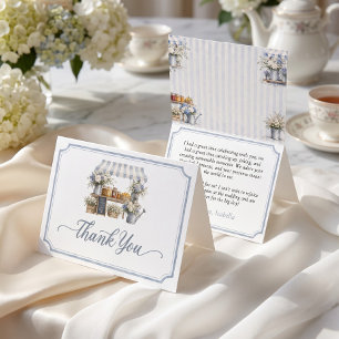 Fresh Off The Market Bridal Shower Blue And White Thank You Card