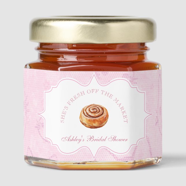 Fresh off the Market Bridal Shower bouquet Honey Jar Favors (Front)