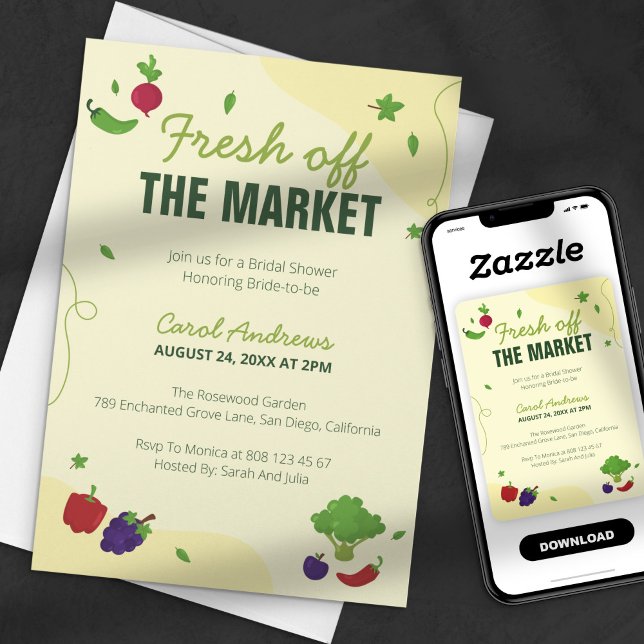 Fresh Off the Market Bridal Shower Celebration Invitation (Creator Uploaded)