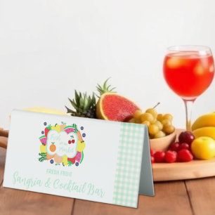 Fresh Off The Market Bridal Shower Cocktail Bar Table Tent