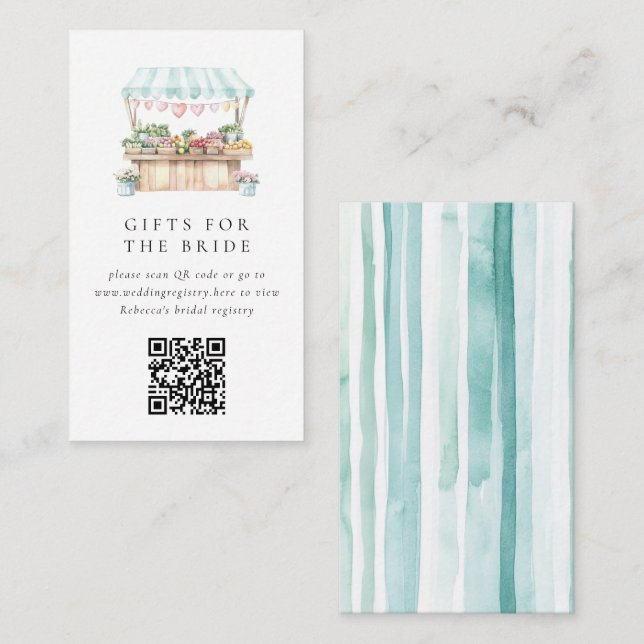 Fresh Off The Market Bridal Shower Enclosure Card (Front/Back)