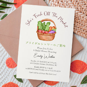 Fresh Off the Market Bridal Shower Farm Basket Invitation