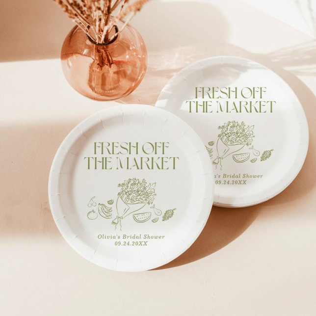 Fresh Off the Market Bridal Shower, Farmers Market Paper Plates (Creator Uploaded)